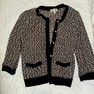 Pink & black button down cardigan